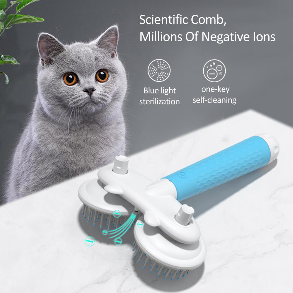 Pet Cat Brush and Dog Slicker Brush with Double-headed Negative Ion Technology - PetFindsUSA - PetFindsUSA