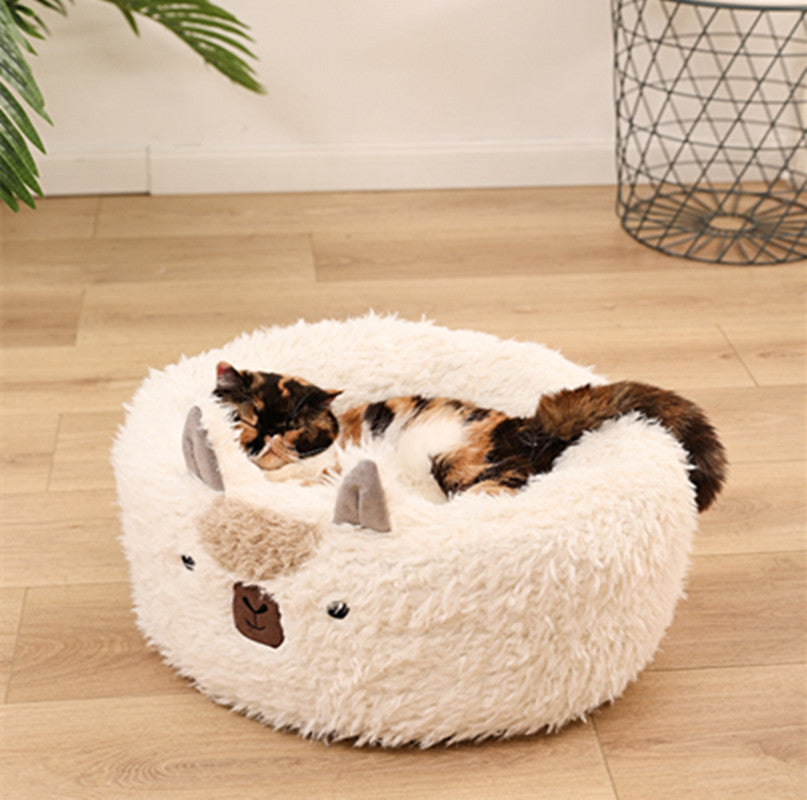 Alpaca Pet Bed Warm Plush Cat - PetFindsUSA - PetFindsUSA