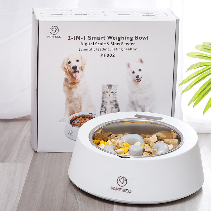 Smart Weighing Pet Dog Bowl Slow Feeder - PetFindsUSA - PetFindsUSA