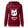 Women's Hoodie Sweatshirt with Cat Pet Pocket Design - PetFindsUSA - PetFindsUSA