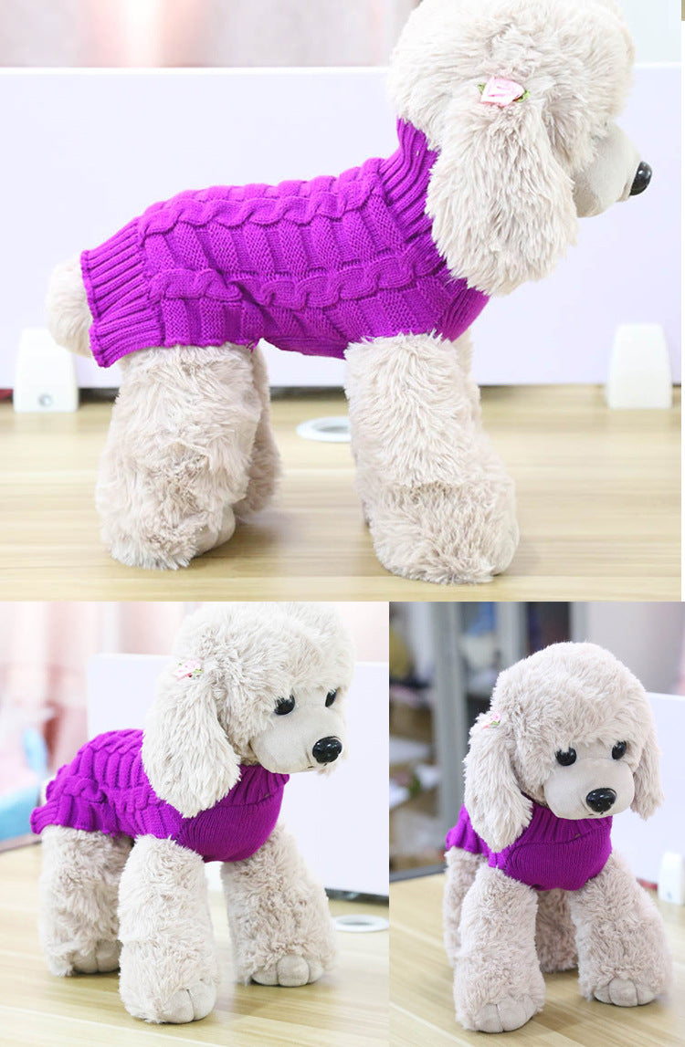 Cashmere Twisted Rope Pet Dog Sweater - PetFindsUSA - PetFindsUSA