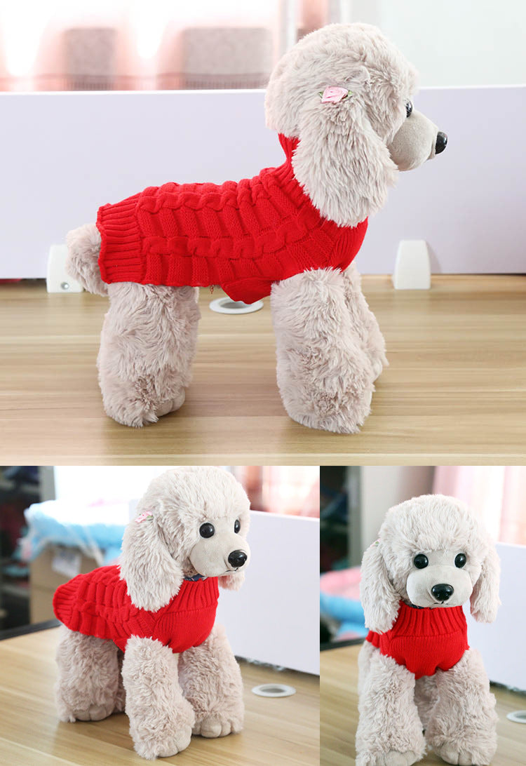 Cashmere Twisted Rope Pet Dog Sweater - PetFindsUSA - PetFindsUSA