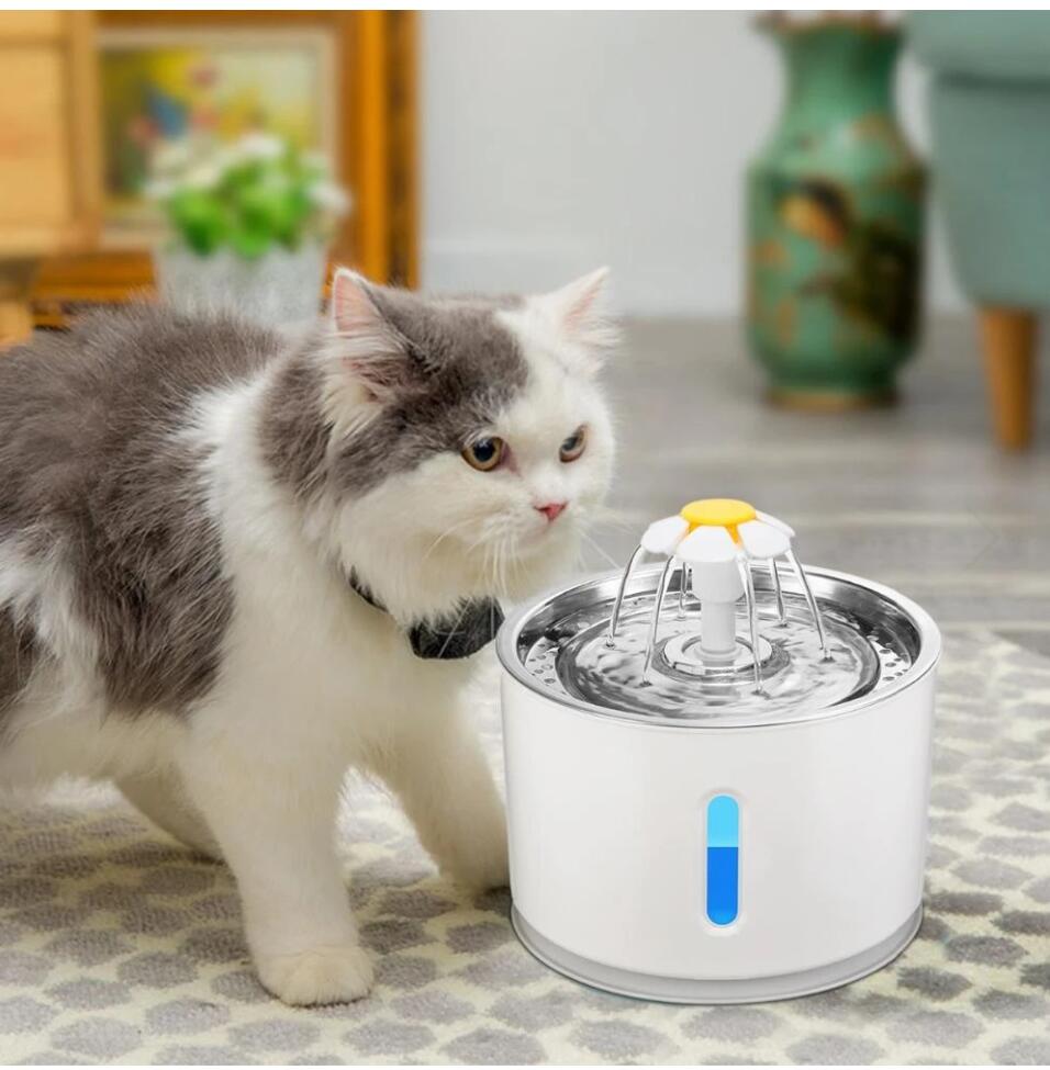 Automatic Pet Water Fountain with LED Lighting - PetFindsUSA - PetFindsUSA