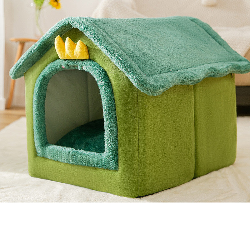 "Winter Comfort: Foldable Dog House, Pet Cat Bed, and Sleep Kennel with Removable Nest and Warm Enclosed Cave Sofa - Premium Pets Supplies" - PetFindsUSA - PetFindsUSA