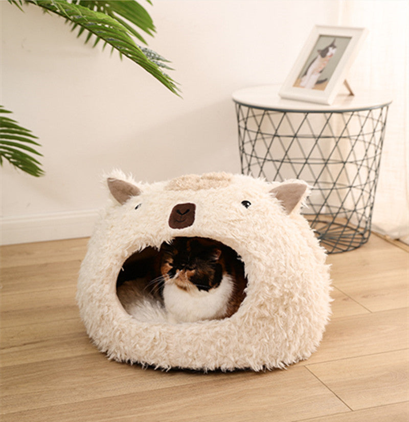 Alpaca Pet Bed Warm Plush Cat - PetFindsUSA - PetFindsUSA