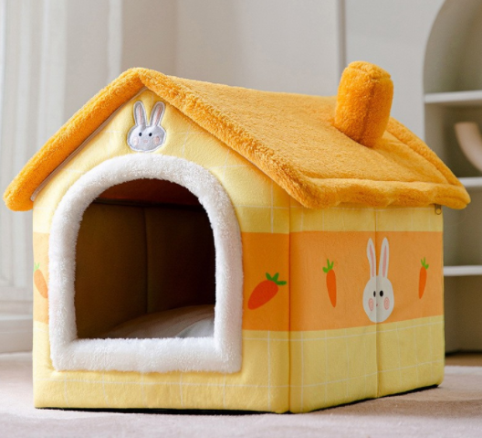 "Winter Comfort: Foldable Dog House, Pet Cat Bed, and Sleep Kennel with Removable Nest and Warm Enclosed Cave Sofa - Premium Pets Supplies" - PetFindsUSA - PetFindsUSA