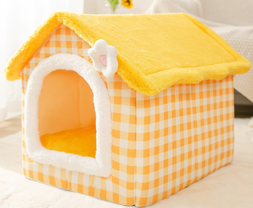 "Winter Comfort: Foldable Dog House, Pet Cat Bed, and Sleep Kennel with Removable Nest and Warm Enclosed Cave Sofa - Premium Pets Supplies" - PetFindsUSA - PetFindsUSA