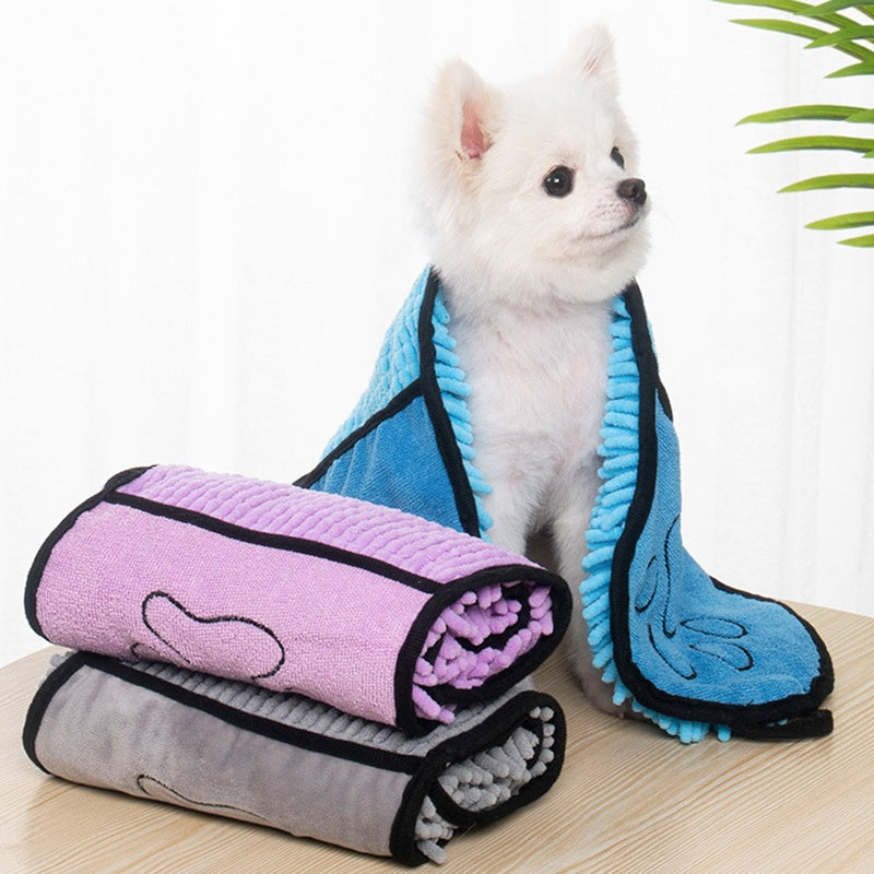 Super Absorbent Dog Bathrobe and Microfiber Bath Towels for Dogs and Cats - PetFindsUSA - PetFindsUSA