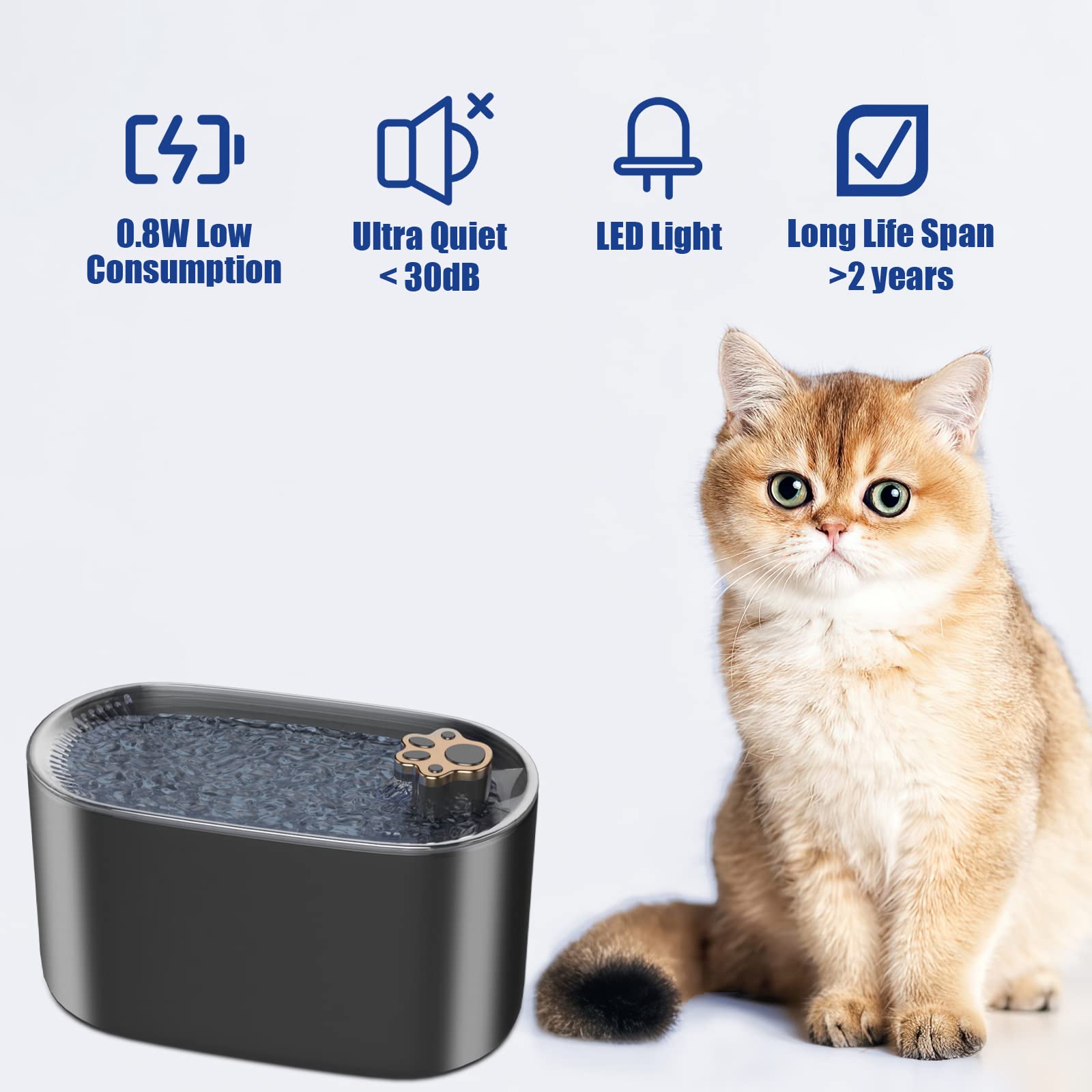 3L Cat Water Fountain Filter with Automatic Drinker - PetFindsUSA - PetFindsUSA