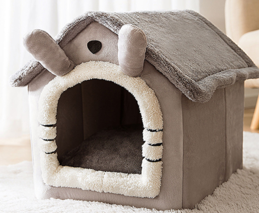 "Winter Comfort: Foldable Dog House, Pet Cat Bed, and Sleep Kennel with Removable Nest and Warm Enclosed Cave Sofa - Premium Pets Supplies" - PetFindsUSA - PetFindsUSA