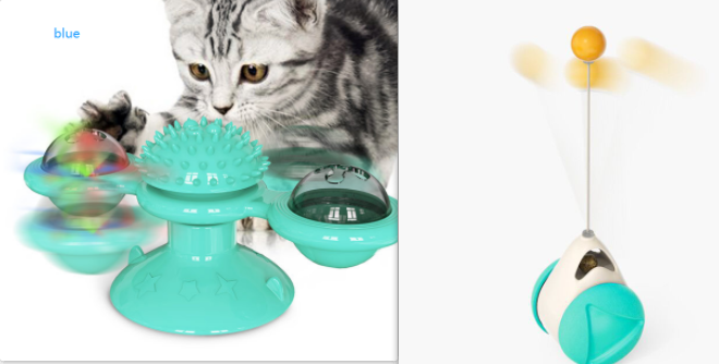 "Multi-Function Cat Rotating Windmill Toy: Itch-Scratching Device with Teeth-Shining Feature" - PetFindsUSA - PetFindsUSA