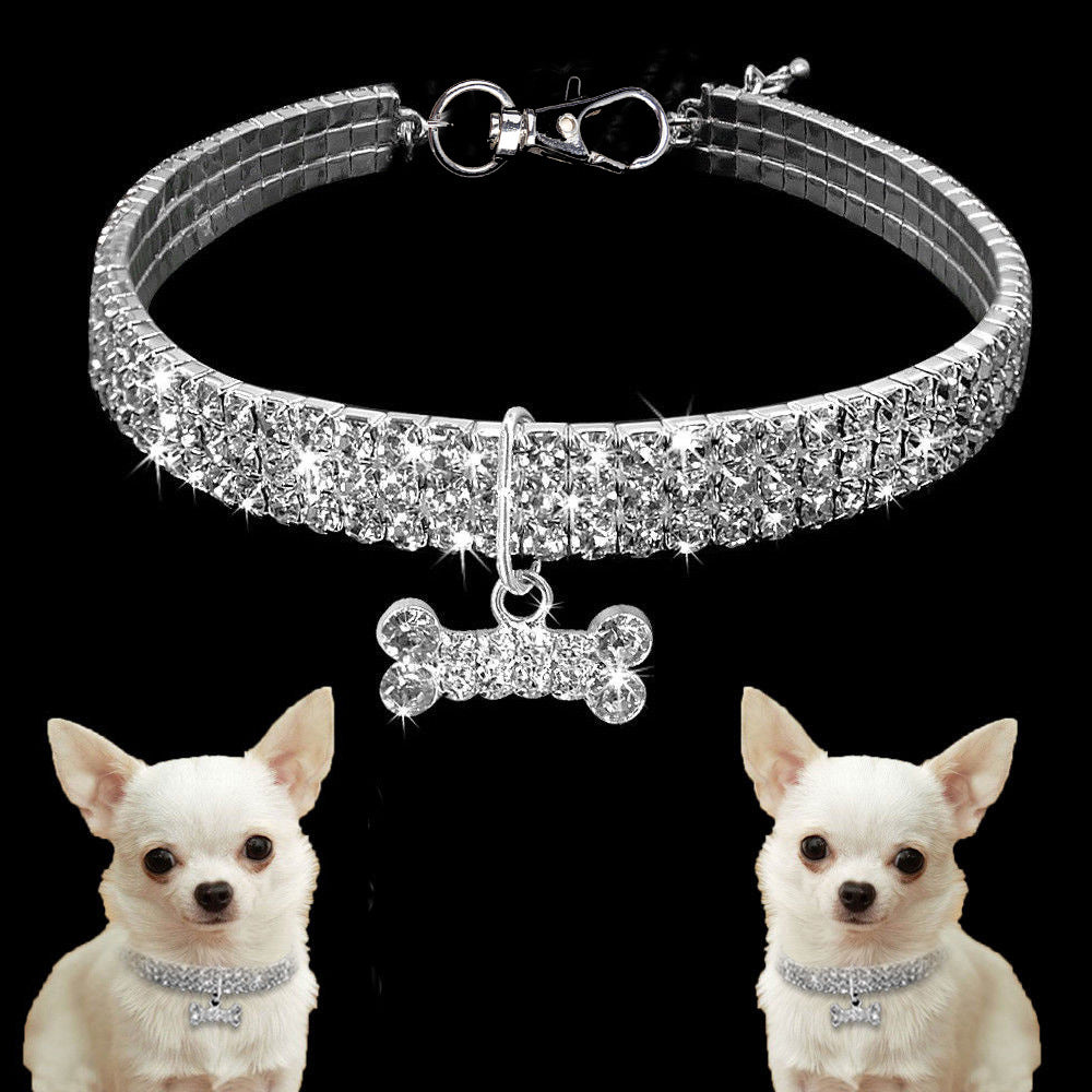 Bling Rhinestone Dog Collar Crystal For Small-Medium Dogs & Cats - PetFindsUSA - PetFindsUSA