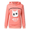 Women's Hoodie Sweatshirt with Cat Pet Pocket Design - PetFindsUSA - PetFindsUSA