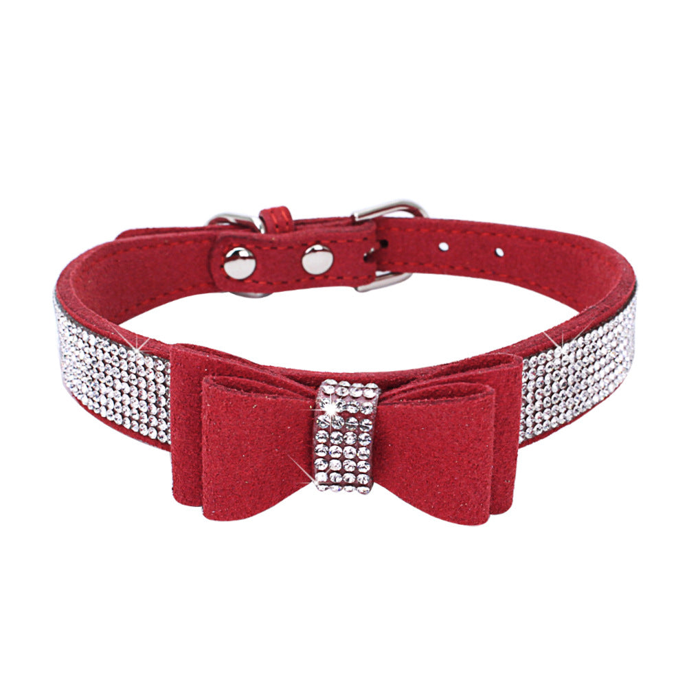 Rhinestone Bowknot Pet Collar Dog Collar - PetFindsUSA - PetFindsUSA