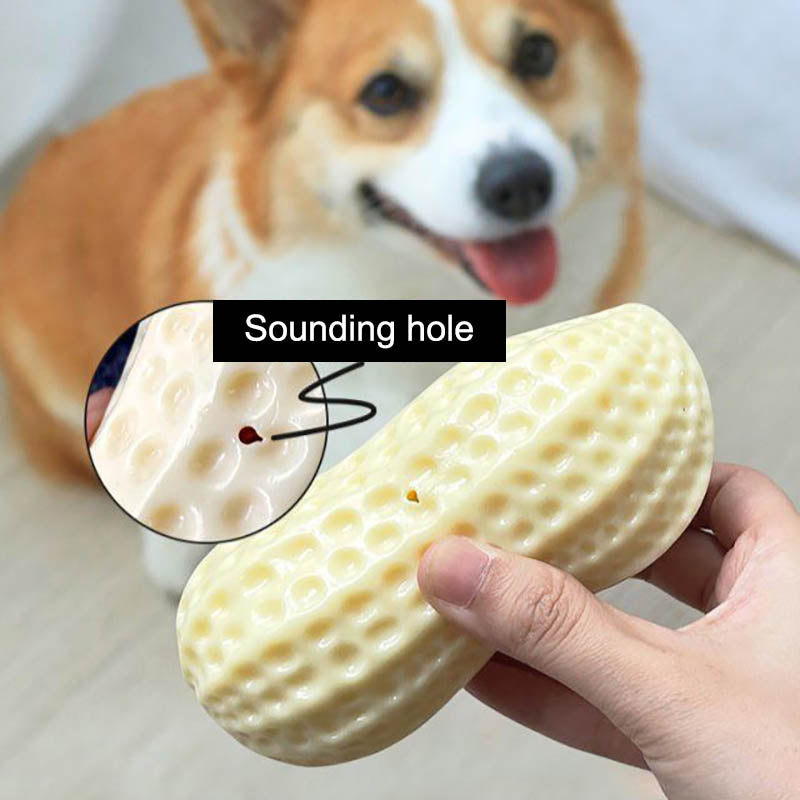 "Hilarious Squeaky Fun for Your Pet: Bite-Resistant Rubber Peanut Toy, Ideal for Small to Medium Dogs - PetFindsUSA - PetFindsUSA