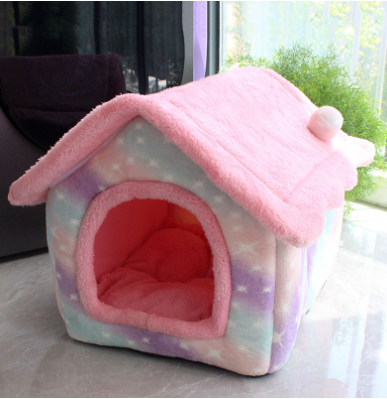 "Winter Comfort: Foldable Dog House, Pet Cat Bed, and Sleep Kennel with Removable Nest and Warm Enclosed Cave Sofa - Premium Pets Supplies" - PetFindsUSA - PetFindsUSA