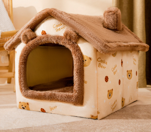 "Winter Comfort: Foldable Dog House, Pet Cat Bed, and Sleep Kennel with Removable Nest and Warm Enclosed Cave Sofa - Premium Pets Supplies" - PetFindsUSA - PetFindsUSA