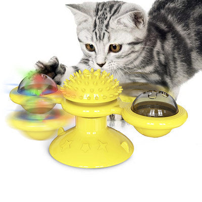 "Multi-Function Cat Rotating Windmill Toy: Itch-Scratching Device with Teeth-Shining Feature" - PetFindsUSA - PetFindsUSA