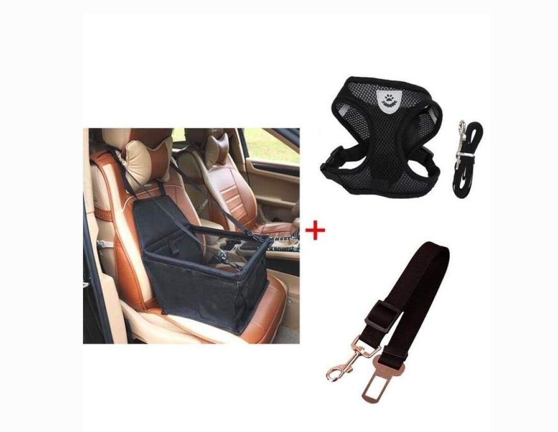 Luxury Pet's Safety Car Seat Carrier  with Premium Harness & Leash set - PetFindsUSA - PetFindsUSA