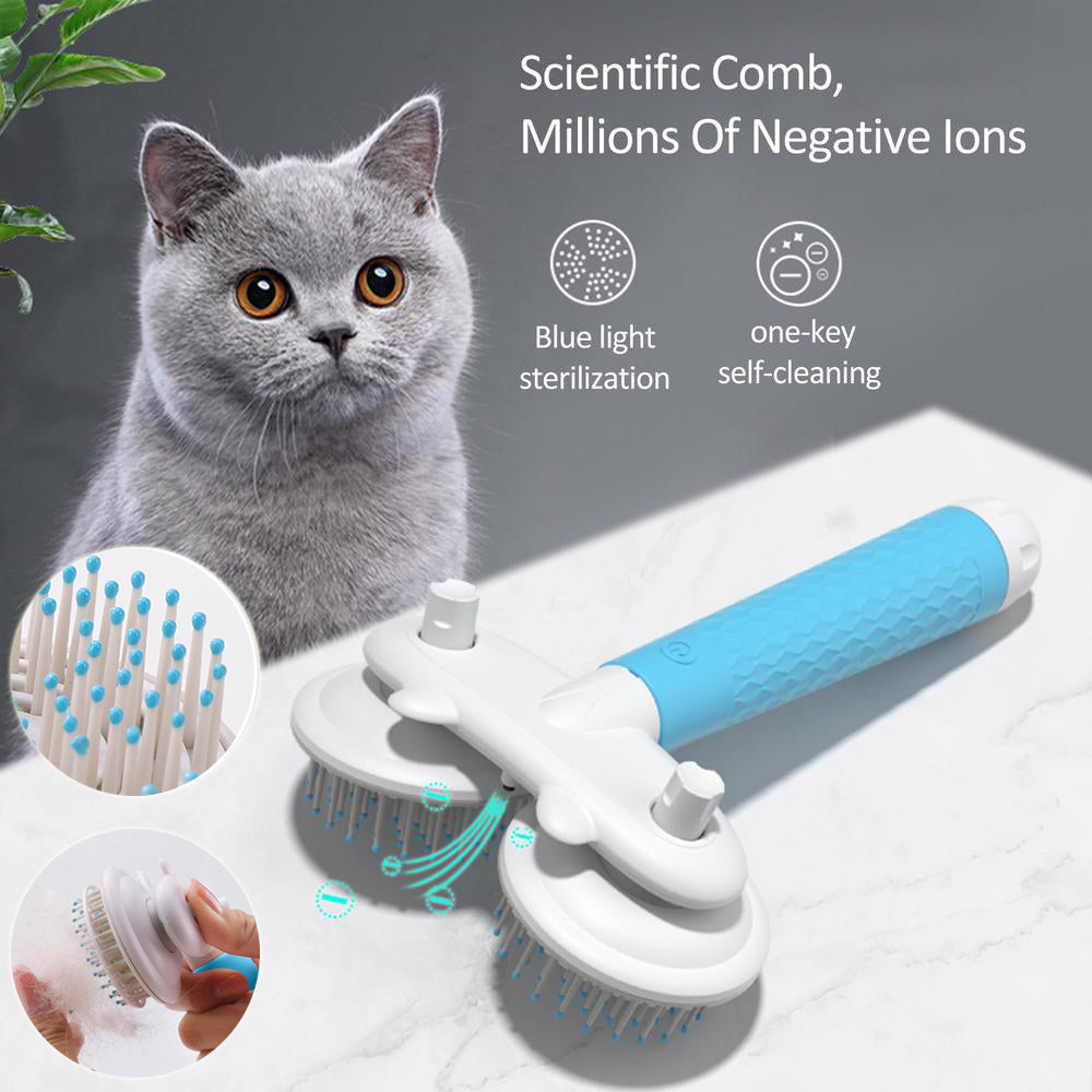 Pet Cat Brush and Dog Slicker Brush with Double-headed Negative Ion Technology - PetFindsUSA - PetFindsUSA