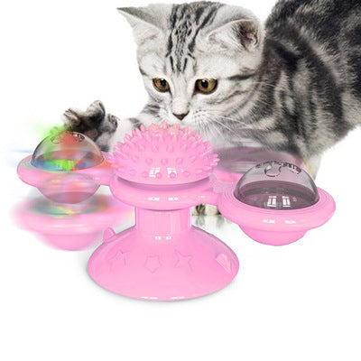 "Multi-Function Cat Rotating Windmill Toy: Itch-Scratching Device with Teeth-Shining Feature" - PetFindsUSA - PetFindsUSA