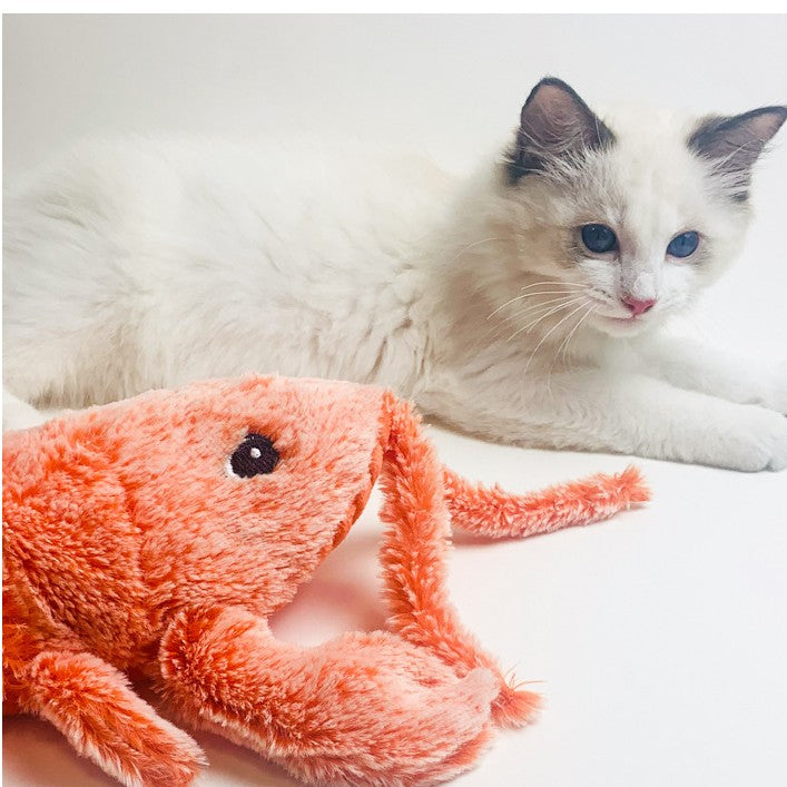 Electric Jumping Shrimp Toy with USB Charging – Simulation Lobster for Amusing Cat Play and Plush Pet Entertainment - PetFindsUSA - PetFindsUSA