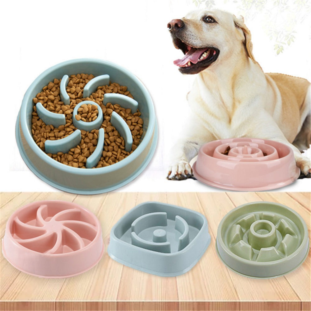 "Choke-Prevention Slow Food Bowl for Plastic Pet Dogs and Cats - PetFindsUSA - PetFindsUSA