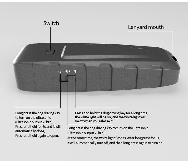 Ultrasonic Handheld Dog Training Bark Control Device