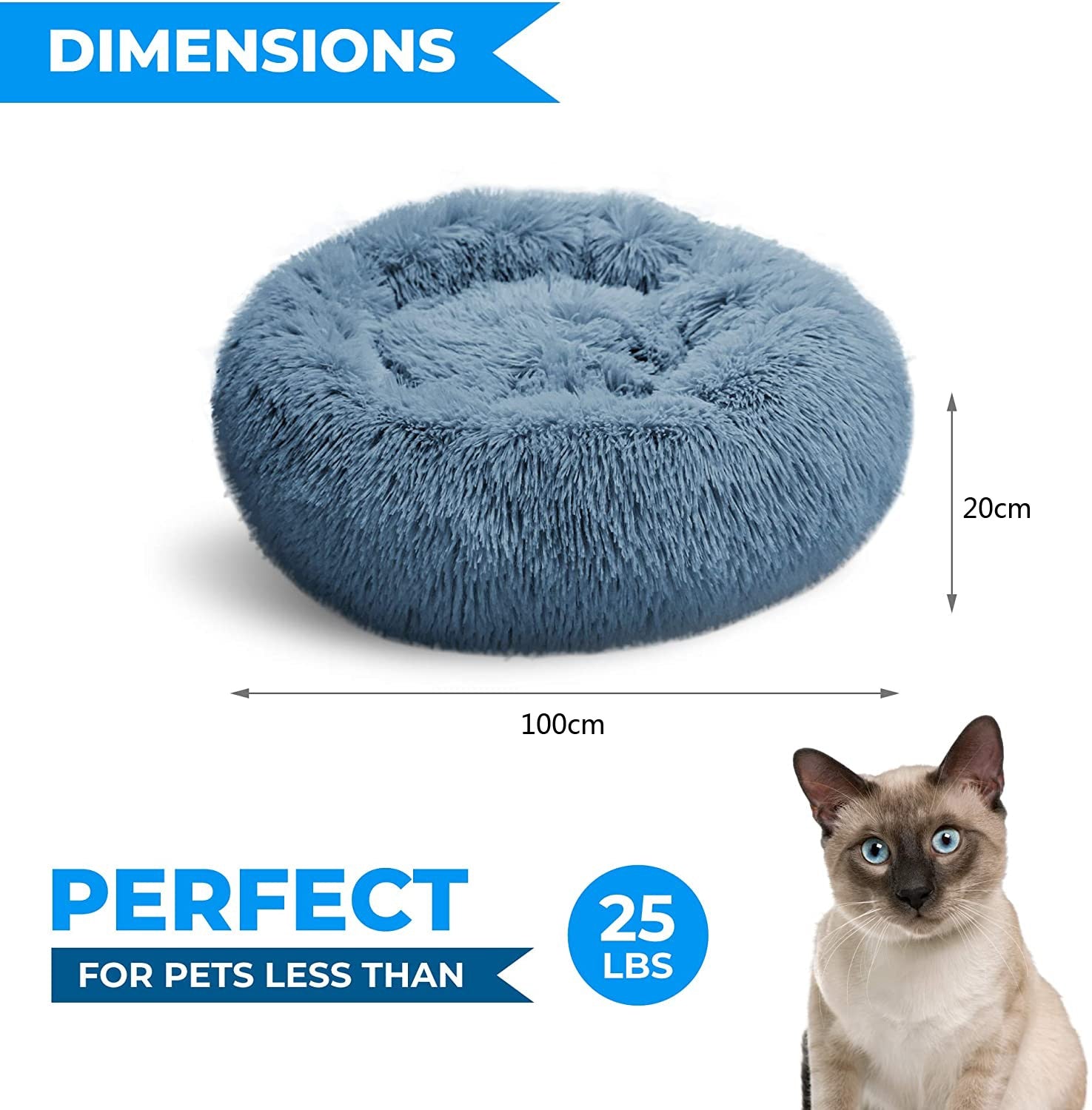 Round Cat Bed Dogs Bed House Kennel Pet Mats Soft Long Plush Mat Pet Warm Basket Cushion Cats House Sofa Machine Wash Kennel - PetFindsUSA - PetFindsUSA