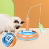 2-in-1 Pet Cat Toy with Feather for Self-play and Cat Turntable - PetFindsUSA - PetFindsUSA