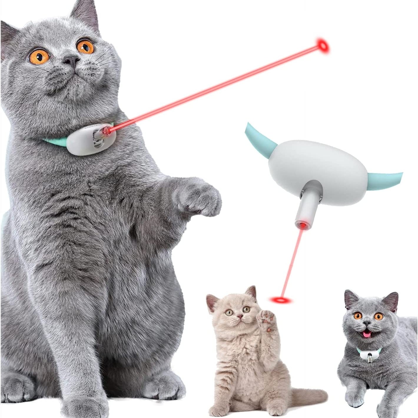 "Smart Laser Teasing: Automatic Cat Toy with Electric USB Charging - Interactive Training Collar for Kittens, Amusing and Engaging Pet Items" - PetFindsUSA - PetFindsUSA