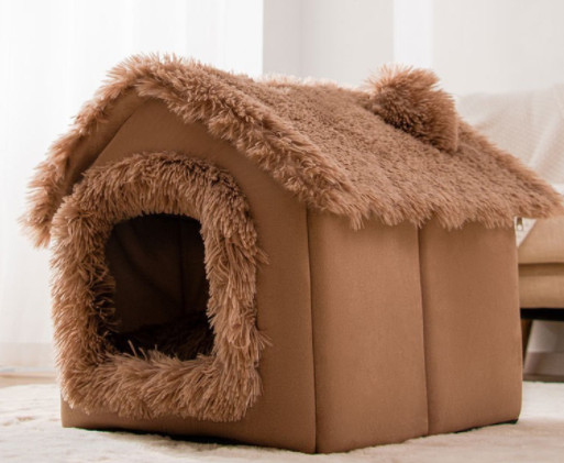 "Winter Comfort: Foldable Dog House, Pet Cat Bed, and Sleep Kennel with Removable Nest and Warm Enclosed Cave Sofa - Premium Pets Supplies" - PetFindsUSA - PetFindsUSA