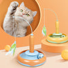 2-in-1 Pet Cat Toy with Feather for Self-play and Cat Turntable - PetFindsUSA - PetFindsUSA