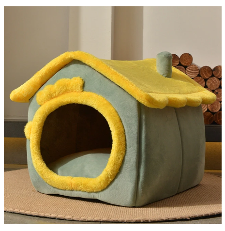 "Winter Comfort: Foldable Dog House, Pet Cat Bed, and Sleep Kennel with Removable Nest and Warm Enclosed Cave Sofa - Premium Pets Supplies" - PetFindsUSA - PetFindsUSA