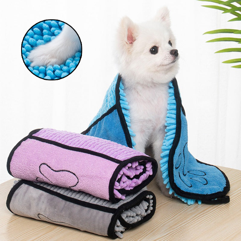 Super Absorbent Dog Bathrobe and Microfiber Bath Towels for Dogs and Cats - PetFindsUSA - PetFindsUSA