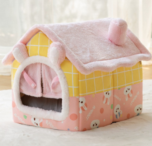 "Winter Comfort: Foldable Dog House, Pet Cat Bed, and Sleep Kennel with Removable Nest and Warm Enclosed Cave Sofa - Premium Pets Supplies" - PetFindsUSA - PetFindsUSA