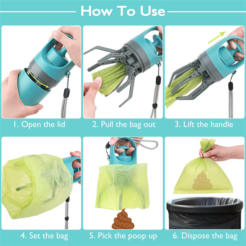 Portable Lightweight Dog Pooper Scooper with Built-in Poop Bag Dispenser - PetFindsUSA - PetFindsUSA