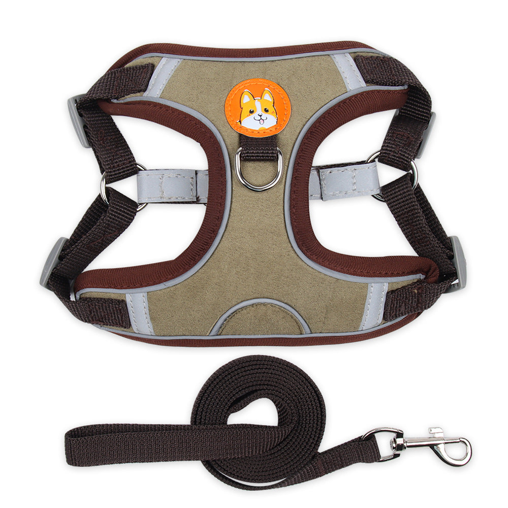 Dog & Cat Reflective Soft Mesh Harness with Leash - PetFindsUSA - PetFindsUSA