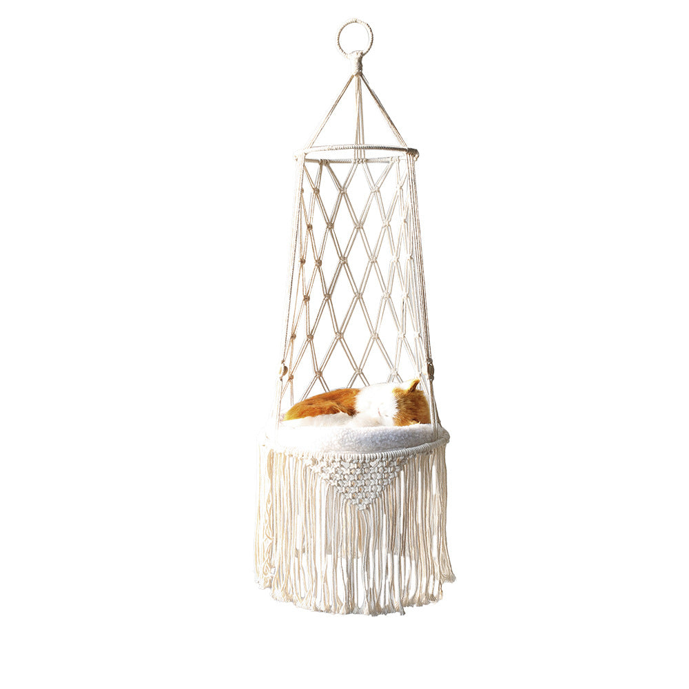 Macrame Hanging Pet Bed / Hammock / Cat Swing - PetFindsUSA - PetFindsUSA