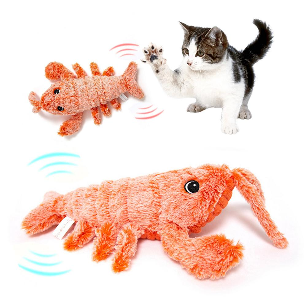 Electric Jumping Shrimp Toy with USB Charging – Simulation Lobster for Amusing Cat Play and Plush Pet Entertainment - PetFindsUSA - PetFindsUSA