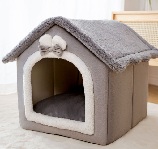 "Winter Comfort: Foldable Dog House, Pet Cat Bed, and Sleep Kennel with Removable Nest and Warm Enclosed Cave Sofa - Premium Pets Supplies" - PetFindsUSA - PetFindsUSA